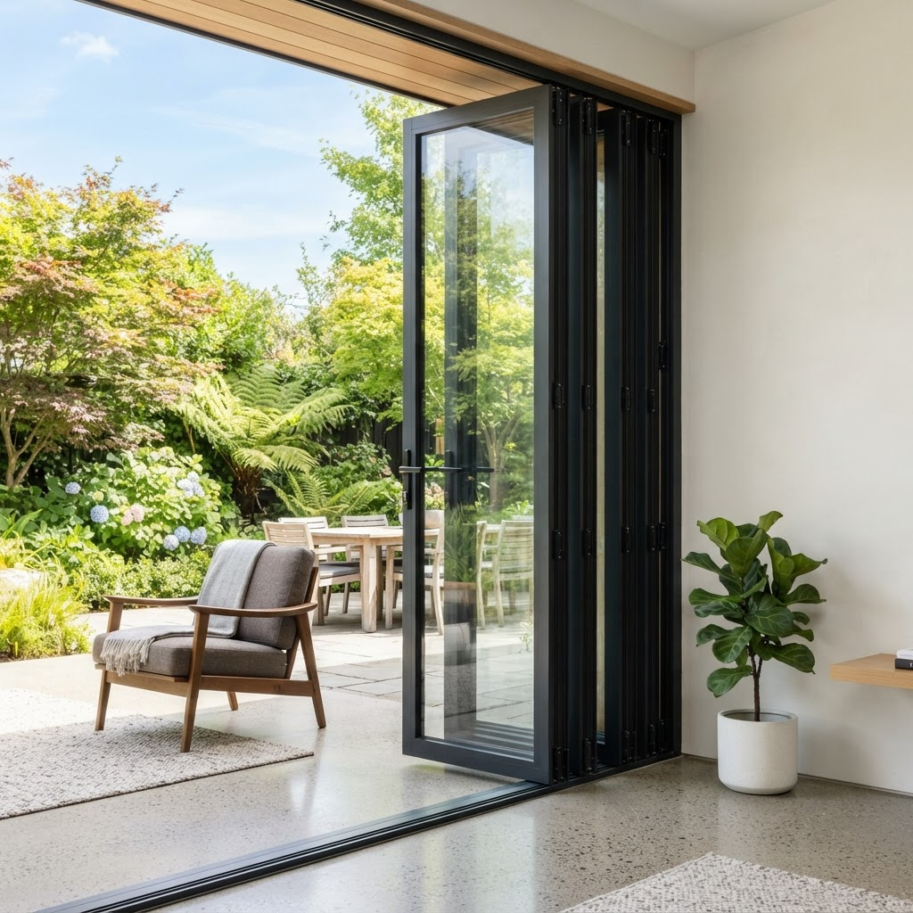 Rigor Fold Door — A full wall of glass that folds flat to the jamb.