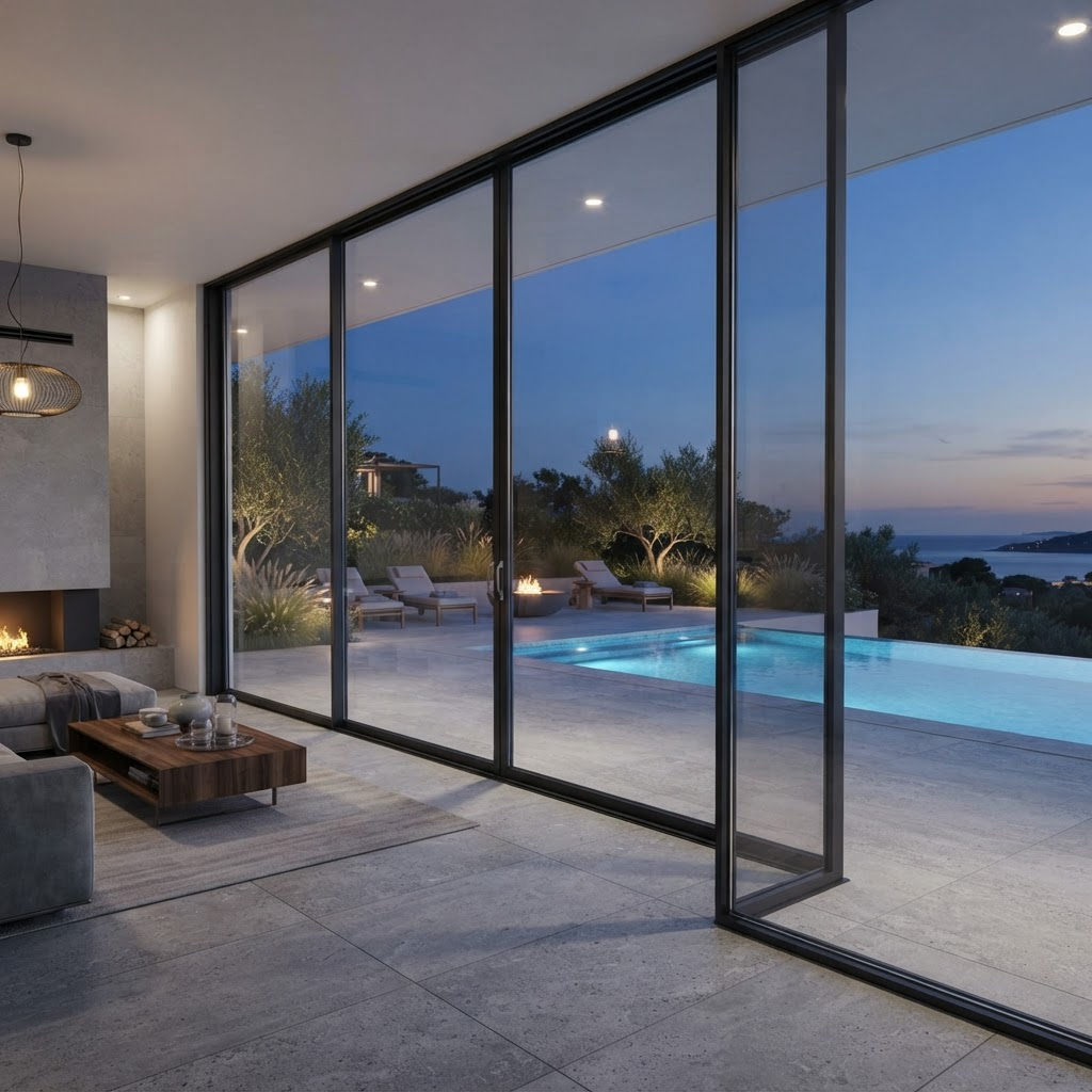 Rigor Slim Slide — Near-frameless panels that vanish into the wall.